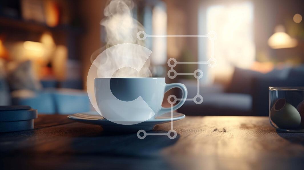 Intra Συλλεκτικό Ξύλινο Παζλ Plywood  4mm - Λευκό φλιτζάνι καφέ με ατμό σε ξύλινο τραπέζι Σε Ξύλινο Κουτί - Διαστάσεις: 10x10 cm – 25 κομμάτια