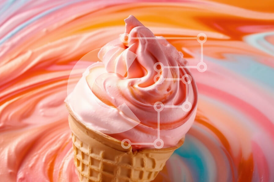 Intra Συλλεκτικό Ξύλινο Παζλ Plywood  4mm - Νόστιμο ροζ παγωτό σε χωνάκι βάφλας σε διασκεδαστικό φόντο Σε Ξύλινο Κουτί - Διαστάσεις: 10x10 cm – 25 κομμάτια