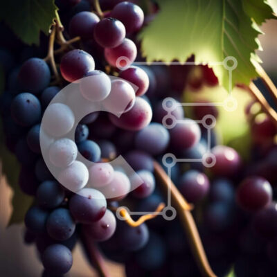 Intra Συλλεκτικό Ξύλινο Παζλ Plywood  4mm - Όμορφη εικόνα με μωβ σταφύλια σε αμπέλι Σε Ξύλινο Κουτί - Διαστάσεις: 10x10 cm – 25 κομμάτια - Image 1