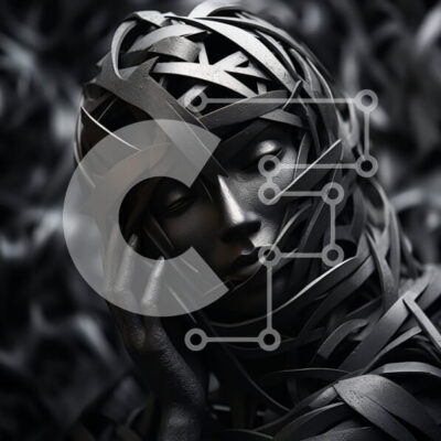 Intra Συλλεκτικό Ξύλινο Παζλ Plywood  4mm - Γυναίκα με περίπλοκο μαύρο χαρτί κεφαλής Σε Ξύλινο Κουτί - Διαστάσεις: 10x10 cm – 25 κομμάτια - Image 1