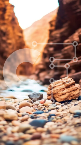 Intra Συλλεκτικό Ξύλινο Παζλ Plywood  4mm - Όμορφο τοπίο του Red Rock Canyon με ρέμα και καταρράκτη Σε Ξύλινο Κουτί - Διαστάσεις: 10x10 cm – 25 κομμάτια