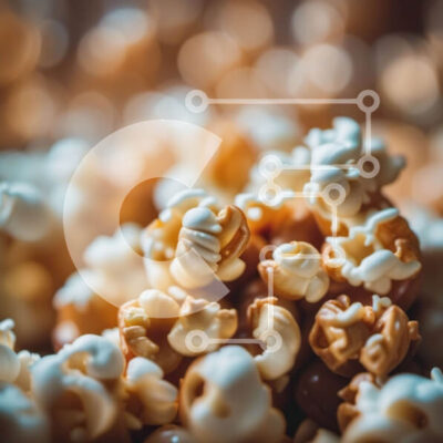 Intra Συλλεκτικό Ξύλινο Παζλ Plywood 4mm - Νόστιμο μπολ ποπ κορν - από κοντά Σε Ξύλινο Κουτί - Διαστάσεις: 10x10 cm – 25 κομμάτια - Image 1