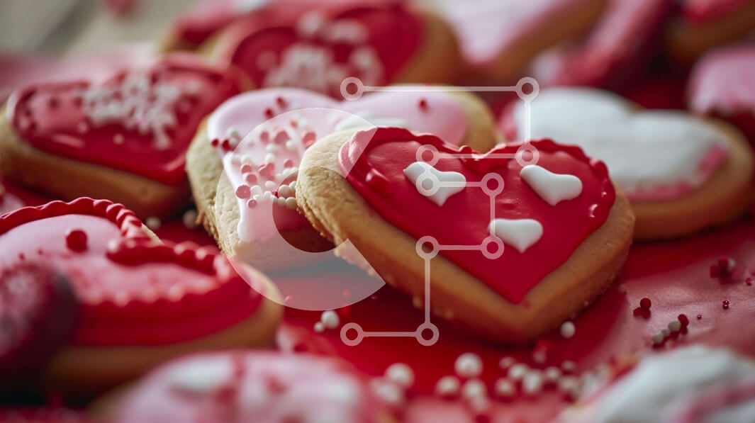 Intra Συλλεκτικό Ξύλινο Παζλ Plywood  4mm - Μπισκότα για την ημέρα του Αγίου Βαλεντίνου σε σχήμα καρδιάς Σε Ξύλινο Κουτί - Διαστάσεις: 10x10 cm – 25 κομμάτια