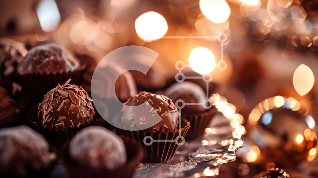 Intra Συλλεκτικό Ξύλινο Παζλ Plywood  4mm - Ανάμικτες σοκολατένιες μπάλες σε ασημένια πιατέλα Σε Ξύλινο Κουτί - Διαστάσεις: 10x10 cm – 25 κομμάτια