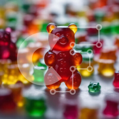 Intra Συλλεκτικό Ξύλινο Παζλ Plywood 4mm - Πολύχρωμα Gummy Bears στο τραπέζι Σε Ξύλινο Κουτί - Διαστάσεις: 10x10 cm – 25 κομμάτια - Image 1