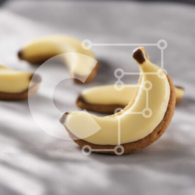 Intra Συλλεκτικό Ξύλινο Παζλ Plywood  4mm - Μπισκότα σε σχήμα μπανάνας με White Frosting Σε Ξύλινο Κουτί - Διαστάσεις: 10x10 cm – 25 κομμάτια - Image 1