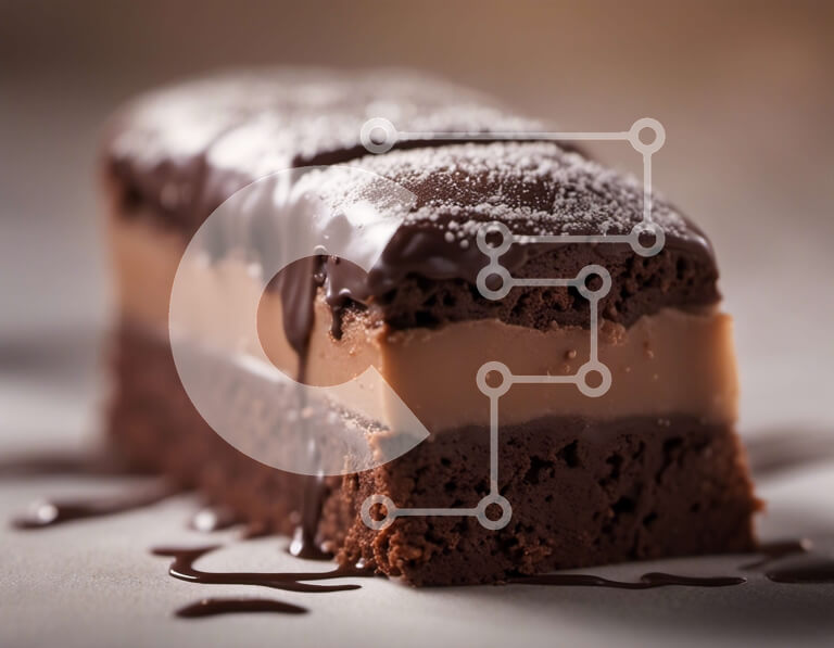 Intra Συλλεκτικό Ξύλινο Παζλ Plywood  4mm - Λαχταριστό κέικ σοκολάτας με στρώσεις μαύρης και λευκής σοκολάτας Σε Ξύλινο Κουτί - Διαστάσεις: 10x10 cm – 25 κομμάτια