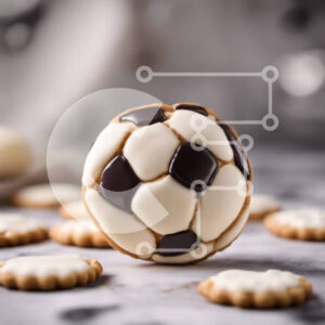 Intra Συλλεκτικό Ξύλινο Παζλ Plywood  4mm - Μπισκότο μπάλας ποδοσφαίρου με σοκολάτα και λευκό παγωμένο Σε Ξύλινο Κουτί - Διαστάσεις: 10x10 cm – 25 κομμάτια