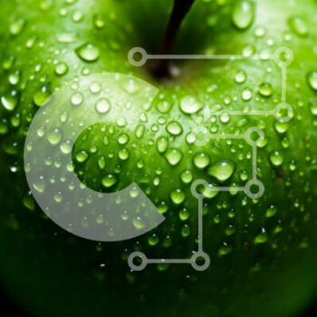 Intra Συλλεκτικό Ξύλινο Παζλ Plywood  4mm - Φρέσκο ​​πράσινο μήλο με σταγονίδια νερού Σε Ξύλινο Κουτί - Διαστάσεις: 10x10 cm – 25 κομμάτια - Image 1