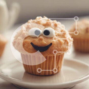 Intra Συλλεκτικό Ξύλινο Παζλ Plywood 4mm - Googly Eyes Cupcake με φλιτζάνια τσαγιού Σε Ξύλινο Κουτί - Διαστάσεις: 10x10 cm – 25 κομμάτια - Image 1