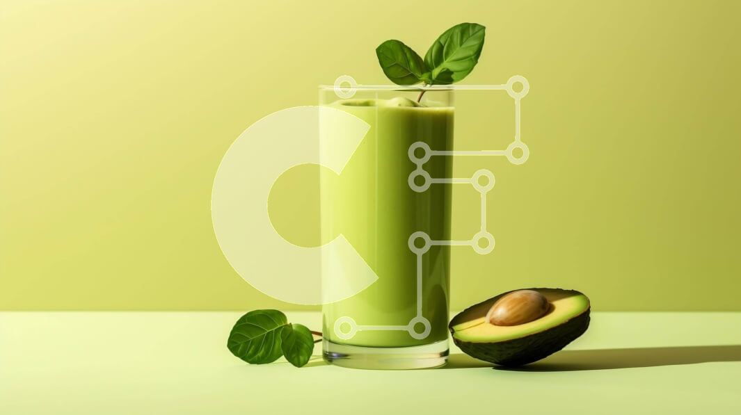 Intra Συλλεκτικό Ξύλινο Παζλ Plywood  4mm - Ποτήρι πράσινο Smoothie με αβοκάντο Σε Ξύλινο Κουτί - Διαστάσεις: 10x10 cm – 25 κομμάτια