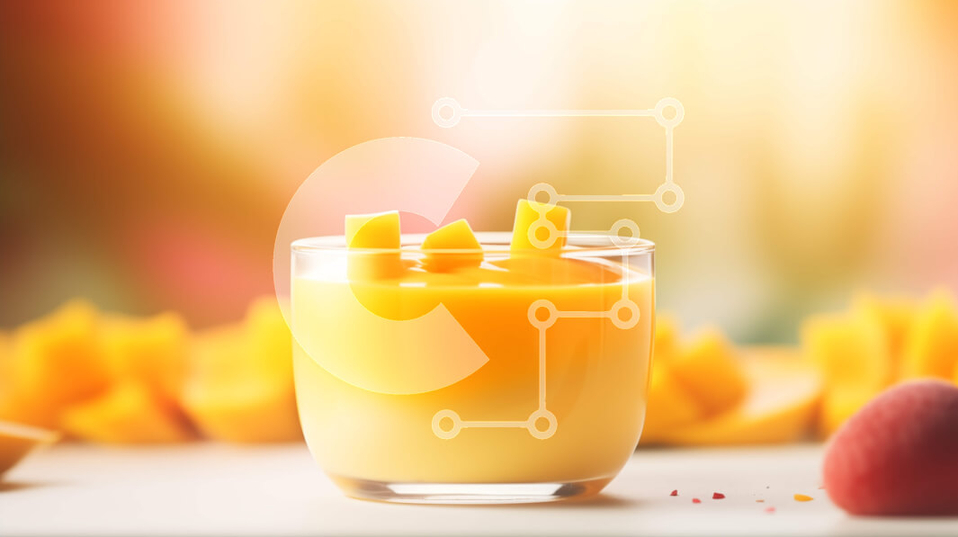 Intra Συλλεκτικό Ξύλινο Παζλ Plywood  4mm - Ποτήρι Mango Smoothie με φρέσκες φέτες μάνγκο Σε Ξύλινο Κουτί - Διαστάσεις: 10x10 cm – 25 κομμάτια