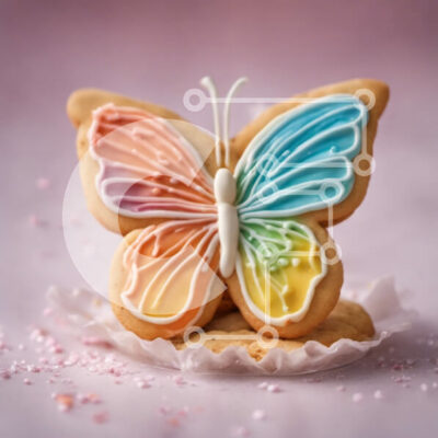 Intra Συλλεκτικό Ξύλινο Παζλ Plywood 4mm - Μπισκότο σε σχήμα πεταλούδας με πολύχρωμο πάγωμα Σε Ξύλινο Κουτί - Διαστάσεις: 10x10 cm – 25 κομμάτια - Image 1