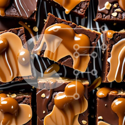 Intra Συλλεκτικό Ξύλινο Παζλ Plywood  4mm - Δελεαστική εικόνα από μπράουνις σοκολάτας με σάλτσα καραμέλας Σε Ξύλινο Κουτί - Διαστάσεις: 10x10 cm – 25 κομμάτια - Image 1