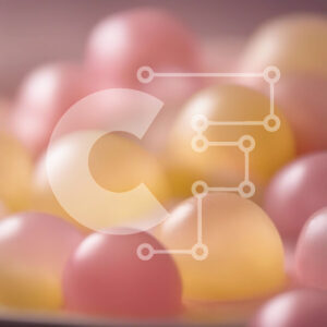 Intra Συλλεκτικό Ξύλινο Παζλ Plywood  4mm - Κοντινό πλάνο πολύχρωμες μπάλες ζελέ σε ένα πιάτο Σε Ξύλινο Κουτί - Διαστάσεις: 10x10 cm – 25 κομμάτια