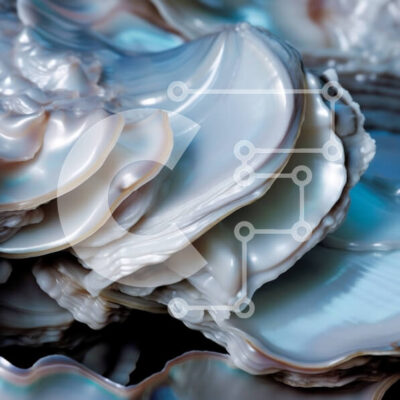 Intra Συλλεκτικό Ξύλινο Παζλ Plywood  4mm - Κοντινή όψη των κοχυλιών στρειδιών σε μαύρο φόντο Σε Ξύλινο Κουτί - Διαστάσεις: 10x10 cm – 25 κομμάτια - Image 1