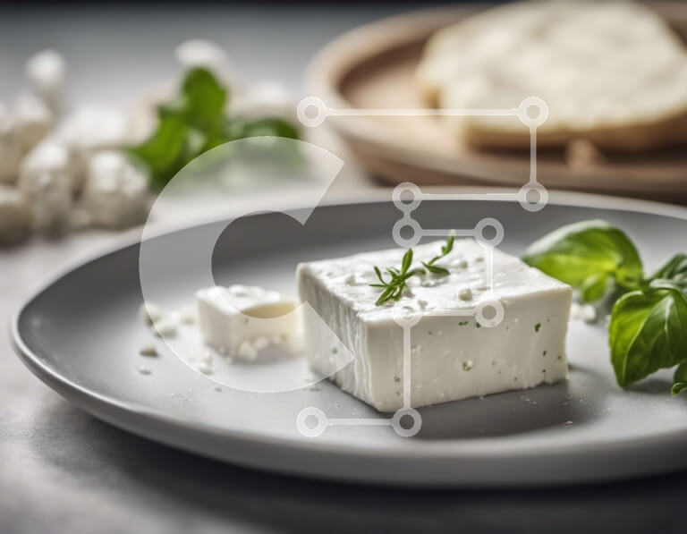 Intra Συλλεκτικό Ξύλινο Παζλ Plywood  4mm - Τυρί φέτα με βασιλικό και ψωμί Σε Ξύλινο Κουτί - Διαστάσεις: 10x10 cm – 25 κομμάτια