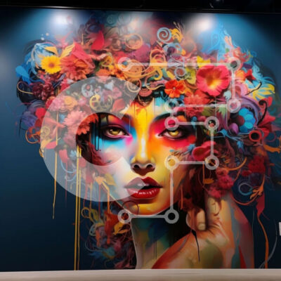 Intra Συλλεκτικό Ξύλινο Παζλ Plywood  4mm - Όμορφη εικόνα μιας γυναίκας με πολύχρωμο φλοράλ κεφαλάκι και μακιγιάζ Σε Ξύλινο Κουτί - Διαστάσεις: 10x10 cm – 25 κομμάτια - Image 1