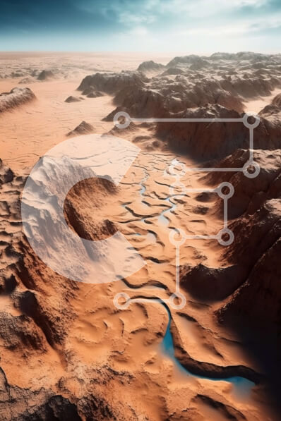 Intra Συλλεκτικό Ξύλινο Παζλ Plywood  4mm - Όμορφη εικόνα ενός ερημικού τοπίου με βουνά στο φόντο Σε Ξύλινο Κουτί - Διαστάσεις: 10x10 cm – 25 κομμάτια