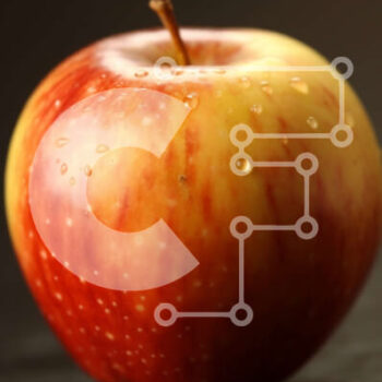 Intra Συλλεκτικό Ξύλινο Παζλ Plywood  4mm - Φρέσκο ​​και ζουμερό μήλο με σταγονίδια νερού στην επιφάνειά του Σε Ξύλινο Κουτί - Διαστάσεις: 10x10 cm – 25 κομμάτια - Image 1