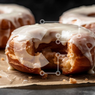 Intra Συλλεκτικό Ξύλινο Παζλ Plywood 4mm - Νόστιμη εικόνα από γλασαρισμένα ντόνατς με ψεκασμούς Σε Ξύλινο Κουτί - Διαστάσεις: 10x10 cm – 25 κομμάτια - Image 1