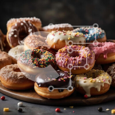 Intra Συλλεκτικό Ξύλινο Παζλ Plywood  4mm - Λαχταριστοί λουκουμάδες με πολύχρωμο γλάσο και πασπάλισμα Σε Ξύλινο Κουτί - Διαστάσεις: 10x10 cm – 25 κομμάτια - Image 1