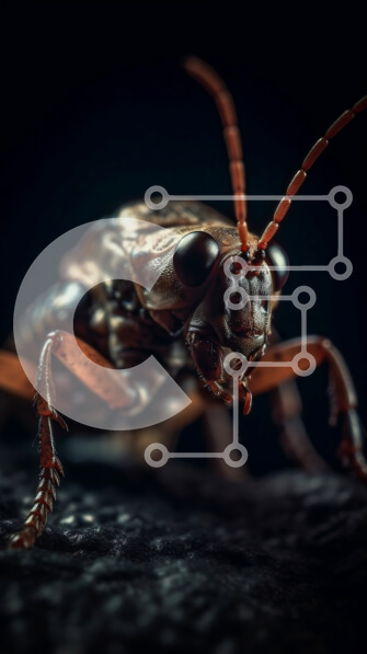 Intra Συλλεκτικό Ξύλινο Παζλ Plywood  4mm - Κοντινή εικόνα μιας καφέ κατσαρίδας με μακριές κεραίες και έξι πόδια Σε Ξύλινο Κουτί - Διαστάσεις: 10x10 cm – 25 κομμάτια