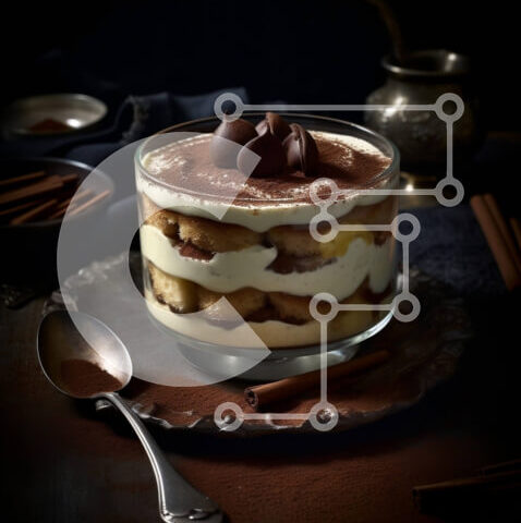 Intra Συλλεκτικό Ξύλινο Παζλ Plywood  4mm - Αφεθείτε σε αυτό το υπέροχο επιδόρπιο πουτίγκας σοκολάτας και βανίλιας με σαντιγί και τρίμματα σοκολάτας Σε Ξύλινο Κουτί - Διαστάσεις: 10x10 cm – 25 κομμάτια - Image 1