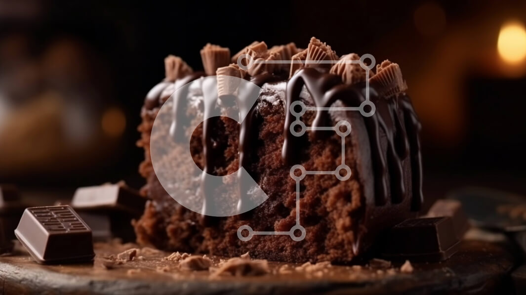 Intra Συλλεκτικό Ξύλινο Παζλ Plywood  4mm - Πλούσιο και παρακμιακό κέικ σοκολάτας με σοκολάτα και κερί Σε Ξύλινο Κουτί - Διαστάσεις: 10x10 cm – 25 κομμάτια