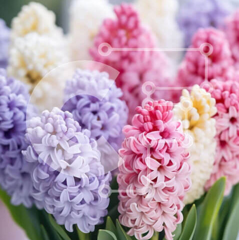 Intra Συλλεκτικό Ξύλινο Παζλ Plywood  4mm - Πολύχρωμοι υάκινθοι σε βάζο Σε Ξύλινο Κουτί - Διαστάσεις: 10x10 cm – 25 κομμάτια - Image 1