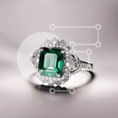 Intra Συλλεκτικό Ξύλινο Παζλ Plywood  4mm - Εκπληκτικό διαμαντένιο δαχτυλίδι από σμαραγδένια κοπή με σμαραγδένια πέτρα σε λευκό χρυσό Σε Ξύλινο Κουτί - Διαστάσεις: 10x10 cm – 25 κομμάτια - Image 1