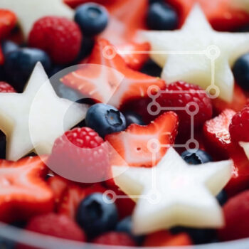 Intra Συλλεκτικό Ξύλινο Παζλ Plywood  4mm - Fruit Bowl με αστέρια για τη γιορτή της 4ης Ιουλίου Σε Ξύλινο Κουτί - Διαστάσεις: 10x10 cm – 25 κομμάτια - Image 1