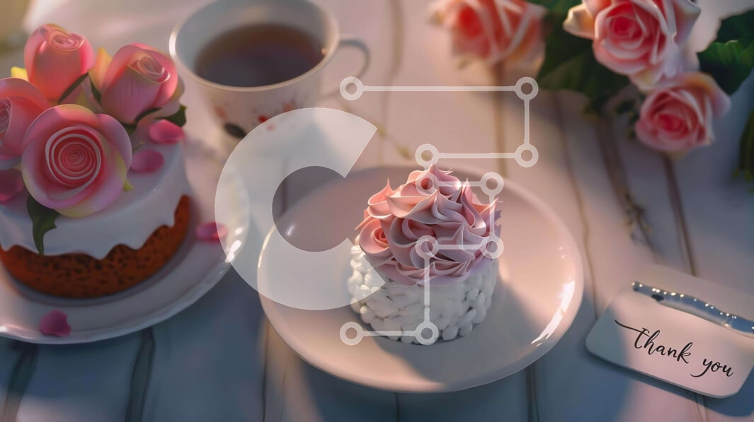 Intra Συλλεκτικό Ξύλινο Παζλ Plywood  4mm - Τραπέζι με επιδόρπια και ευχαριστήρια κάρτα Σε Ξύλινο Κουτί - Διαστάσεις: 10x10 cm – 25 κομμάτια