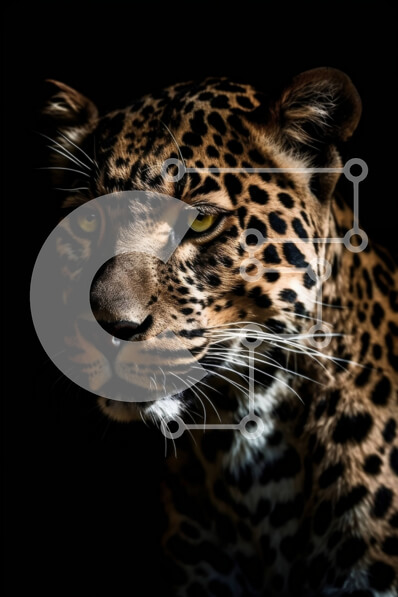 Intra Συλλεκτικό Ξύλινο Παζλ Plywood  4mm - Όμορφη κοντινή πλάνο του προσώπου μιας λεοπάρδαλης Σε Ξύλινο Κουτί - Διαστάσεις: 10x10 cm – 25 κομμάτια