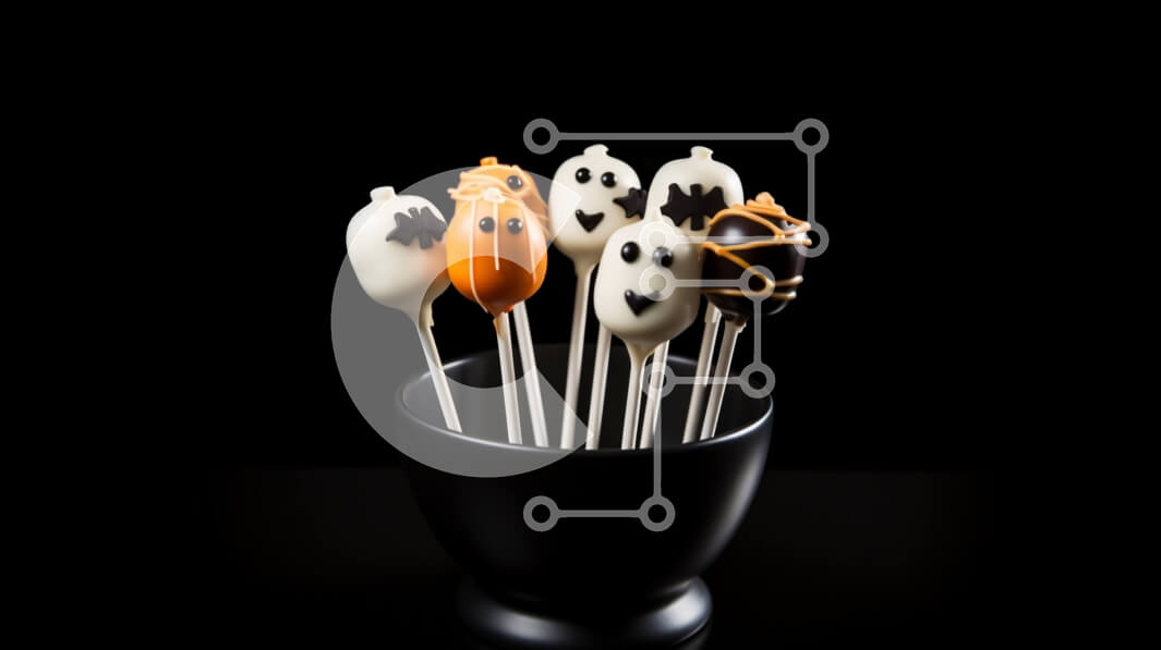 Intra Συλλεκτικό Ξύλινο Παζλ Plywood  4mm - Cake Pops με θέμα το Halloween σε μαύρο κύπελλο Σε Ξύλινο Κουτί - Διαστάσεις: 10x10 cm – 25 κομμάτια