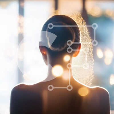 Intra Συλλεκτικό Ξύλινο Παζλ Plywood  4mm - Γυναίκα που βλέπει μακριά από την κάμερα με χτένισμα updo, απολαμβάνοντας ένα αναζωογονητικό ντους Σε Ξύλινο Κουτί - Διαστάσεις: 10x10 cm – 25 κομμάτια - Image 1