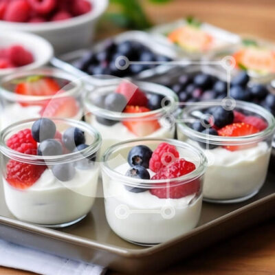 Intra Συλλεκτικό Ξύλινο Παζλ Plywood  4mm - Επιδόρπιο γιαουρτιού και μούρων - υγιεινό και νόστιμο Σε Ξύλινο Κουτί - Διαστάσεις: 10x10 cm – 25 κομμάτια - Image 1