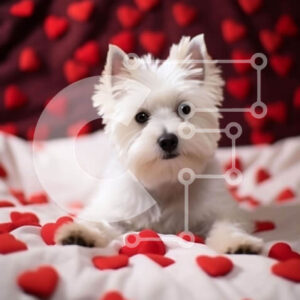 Intra Συλλεκτικό Ξύλινο Παζλ Plywood  4mm - Χαριτωμένος σκύλος σε κρεβάτι σε σχήμα καρδιάς Σε Ξύλινο Κουτί - Διαστάσεις: 10x10 cm – 25 κομμάτια