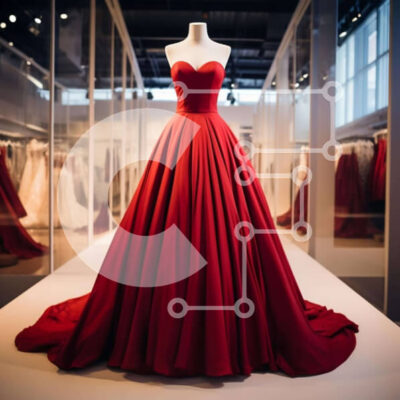 Intra Συλλεκτικό Ξύλινο Παζλ Plywood 4mm - Κόκκινο φόρεμα μπάλας που εμφανίζεται στην αποθήκη Σε Ξύλινο Κουτί - Διαστάσεις: 10x10 cm – 25 κομμάτια - Image 1