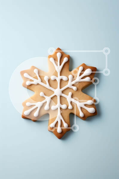 Intra Συλλεκτικό Ξύλινο Παζλ Plywood  4mm - Μπισκότο σε σχήμα νιφάδας χιονιού με άχνη και ζάχαρη Σε Ξύλινο Κουτί - Διαστάσεις: 10x10 cm – 25 κομμάτια