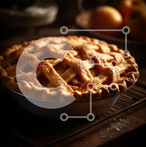 Intra Συλλεκτικό Ξύλινο Παζλ Plywood  4mm - Νόστιμη εικόνα της φρεσκοψημένης μηλόπιτας σε μια σχάρα Σε Ξύλινο Κουτί - Διαστάσεις: 10x10 cm – 25 κομμάτια - Image 1