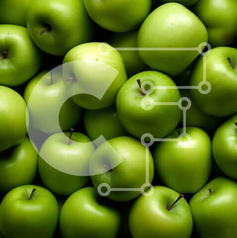 Intra Συλλεκτικό Ξύλινο Παζλ Plywood  4mm - Εικόνα ενός σωρού από φρέσκα πράσινα μήλα Σε Ξύλινο Κουτί - Διαστάσεις: 10x10 cm – 25 κομμάτια - Image 1