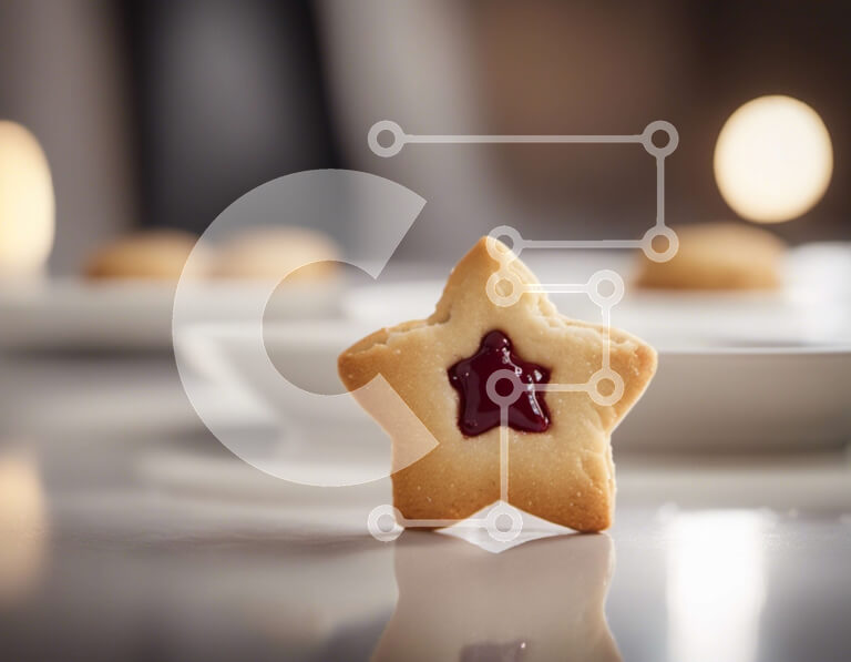 Intra Συλλεκτικό Ξύλινο Παζλ Plywood  4mm - Μπισκότο μαρμελάδας σε σχήμα αστεριού σε λευκά πιάτα Σε Ξύλινο Κουτί - Διαστάσεις: 10x10 cm – 25 κομμάτια