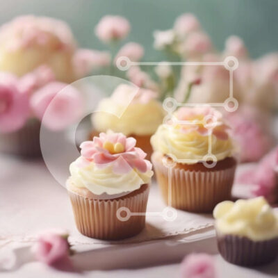 Intra Συλλεκτικό Ξύλινο Παζλ Plywood 4mm - Τραπέζι με φρεσκοψημένα cupcakes και επιδόρπια Σε Ξύλινο Κουτί - Διαστάσεις: 10x10 cm – 25 κομμάτια - Image 1