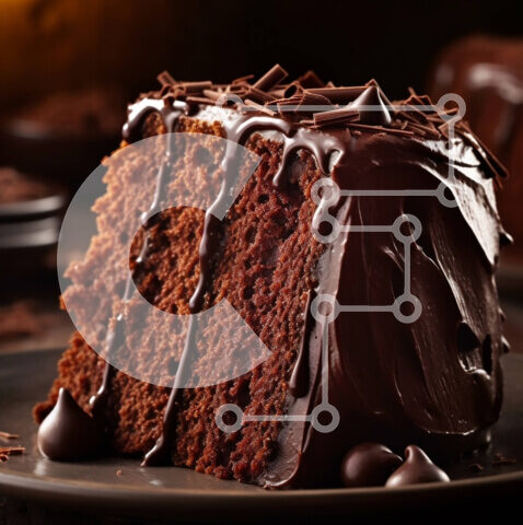 Intra Συλλεκτικό Ξύλινο Παζλ Plywood  4mm - Λαχταριστό κέικ σοκολάτας με πάγωμα σοκολάτας Σε Ξύλινο Κουτί - Διαστάσεις: 10x10 cm – 25 κομμάτια - Image 1