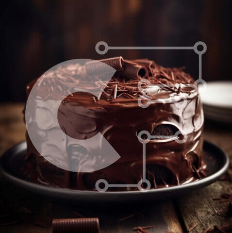 Intra Συλλεκτικό Ξύλινο Παζλ Plywood 4mm - Παρακμιακό κέικ σοκολάτας με πλούσιο πάγωμα σοκολάτας Σε Ξύλινο Κουτί - Διαστάσεις: 10x10 cm – 25 κομμάτια - Image 1