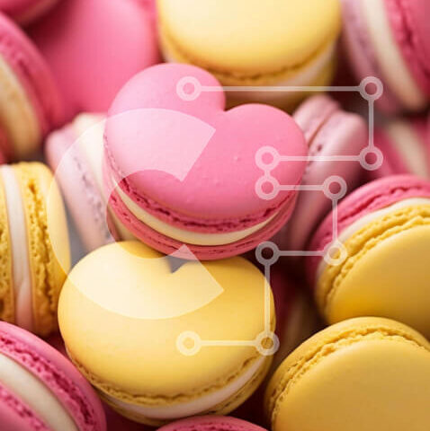 Intra Συλλεκτικό Ξύλινο Παζλ Plywood  4mm - Αμυγδαλωτά σε σχήμα καρδιάς σε ροζ, κίτρινο και λευκό Σε Ξύλινο Κουτί - Διαστάσεις: 10x10 cm – 25 κομμάτια - Image 1