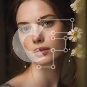 Intra Συλλεκτικό Ξύλινο Παζλ Plywood  4mm - Εκπληκτικό πορτρέτο μιας γυναίκας με μακριά καστανά μαλλιά και καστανά μάτια Σε Ξύλινο Κουτί - Διαστάσεις: 10x10 cm – 25 κομμάτια