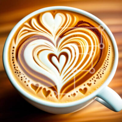 Intra Συλλεκτικό Ξύλινο Παζλ Plywood  4mm - Όμορφη εικόνα μιας λευκής κούπας καφέ με Heart Latte Art Design Σε Ξύλινο Κουτί - Διαστάσεις: 10x10 cm – 25 κομμάτια - Image 1