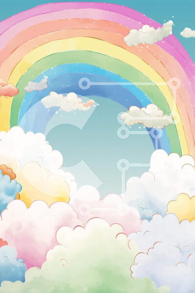 Intra Συλλεκτικό Ξύλινο Παζλ Plywood  4mm - Πολύχρωμο ουράνιο τόξο στον ουρανό με το φως του ήλιου και τα σύννεφα Σε Ξύλινο Κουτί - Διαστάσεις: 10x10 cm – 25 κομμάτια